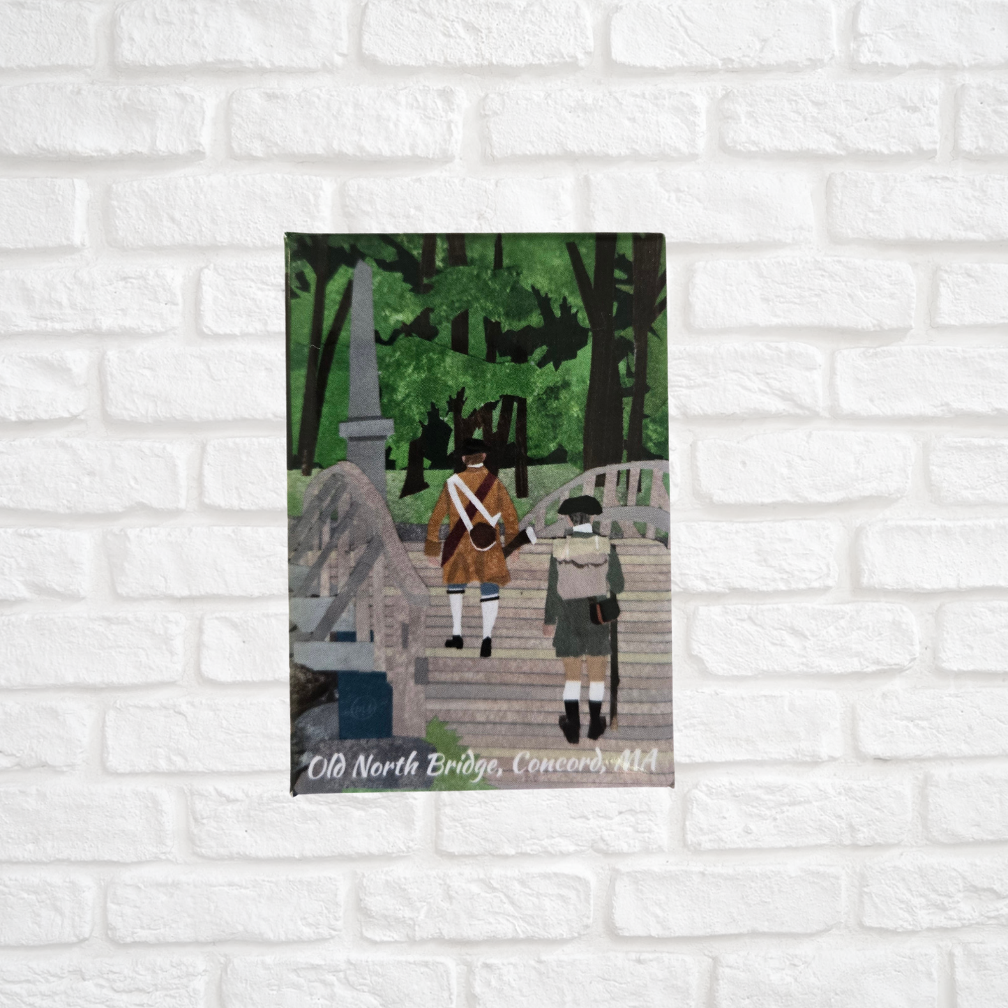 Old North Bridge with Text Magnet