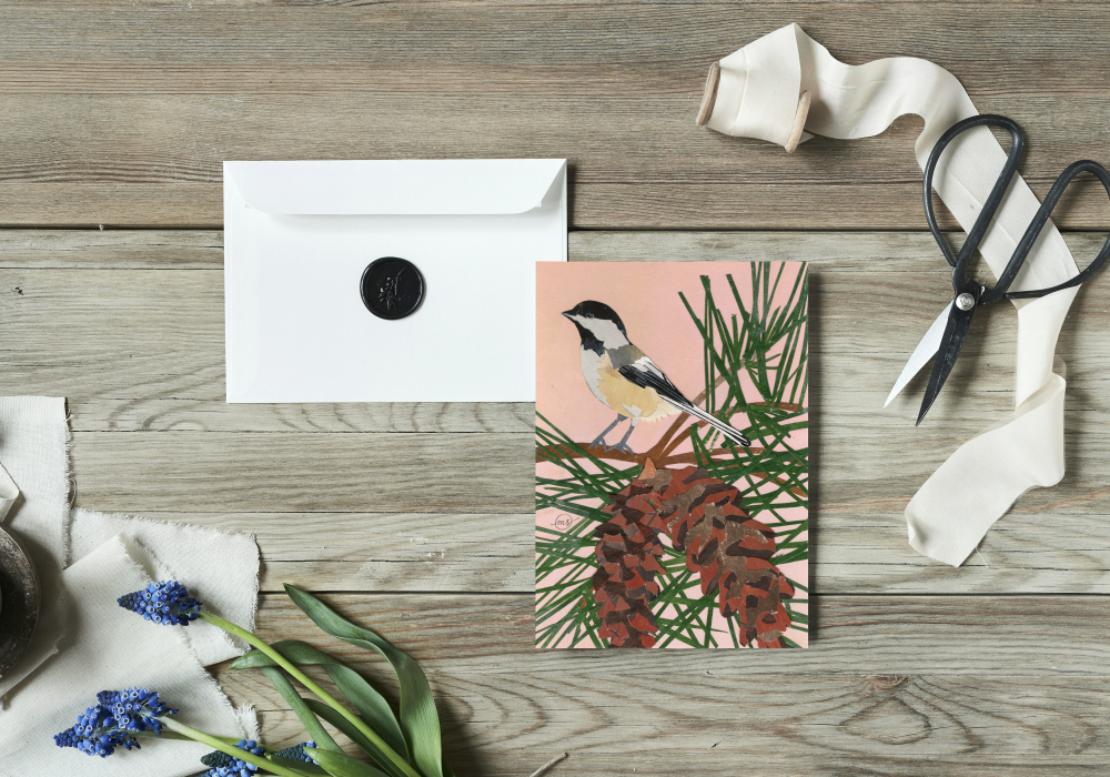 White Pine Chickadee Note Card