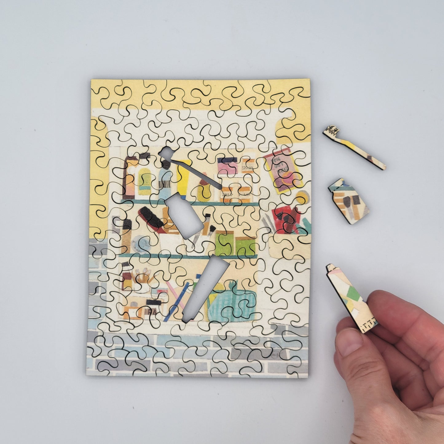 Brushing Up Wood Jigsaw Puzzle