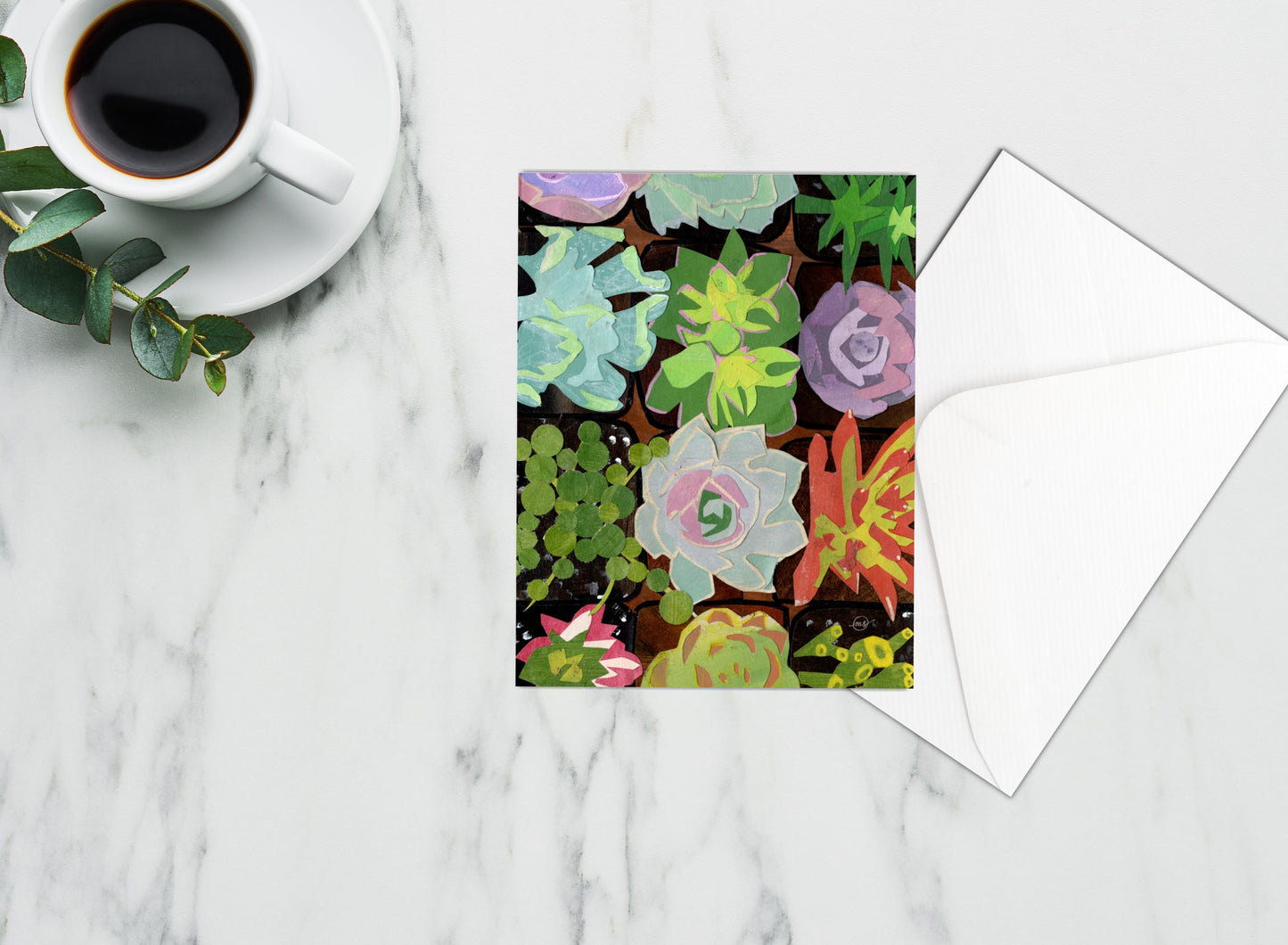 Succulent Garden Note Card