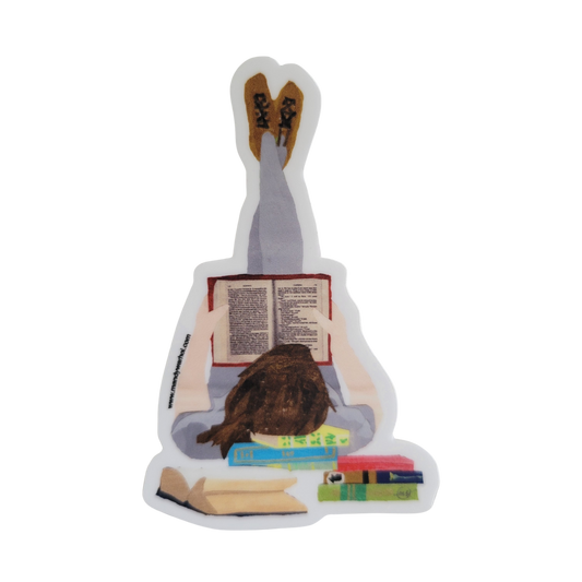 Reading Girl Sticker