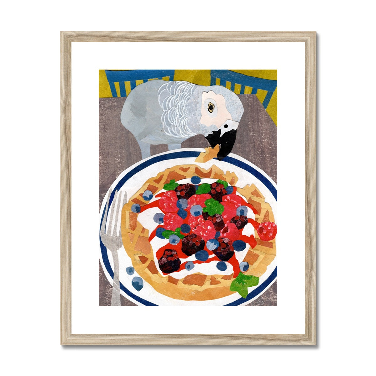 Cloudy with a Chance of Waffles Framed & Matted Print