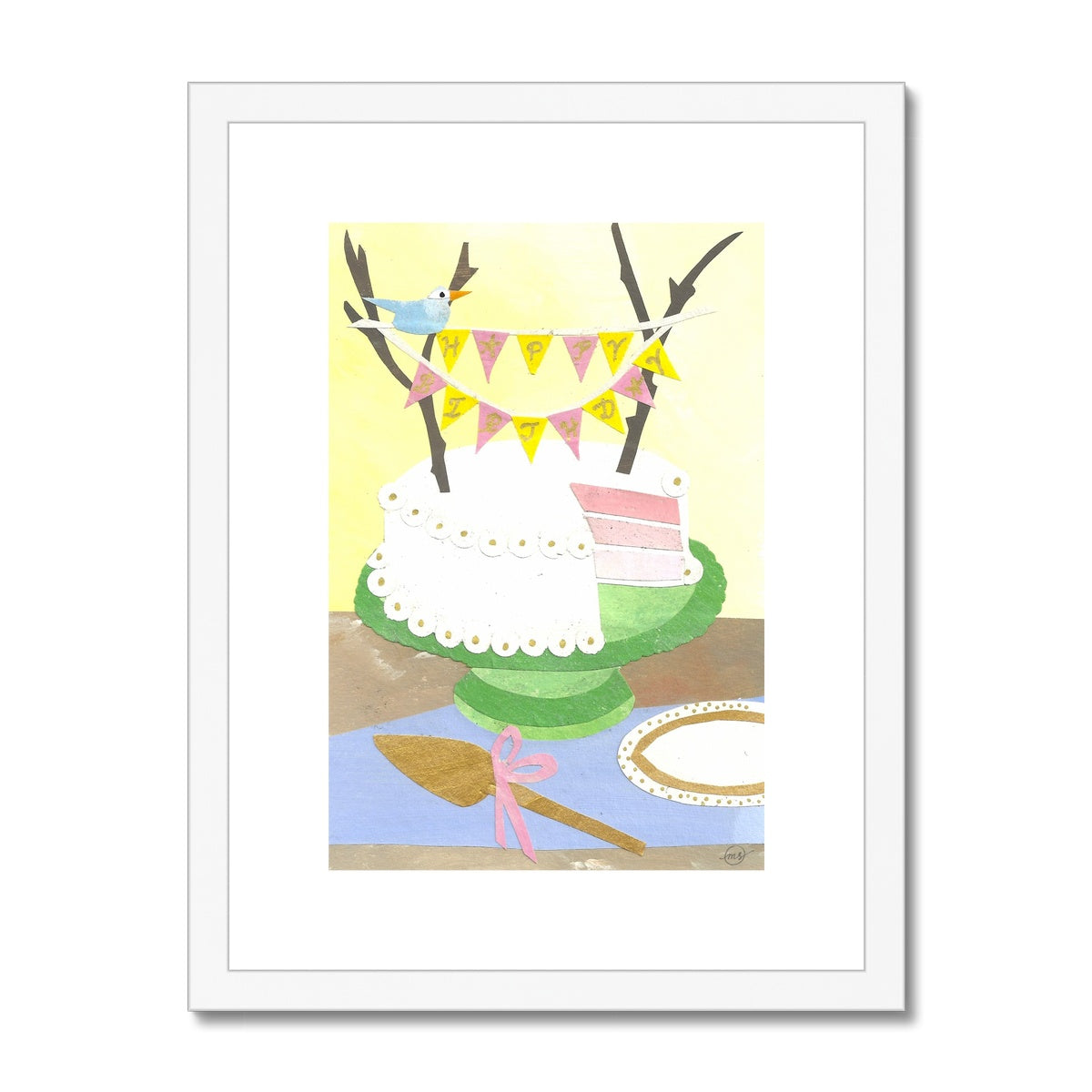 Birthday Cake Framed & Matted Print