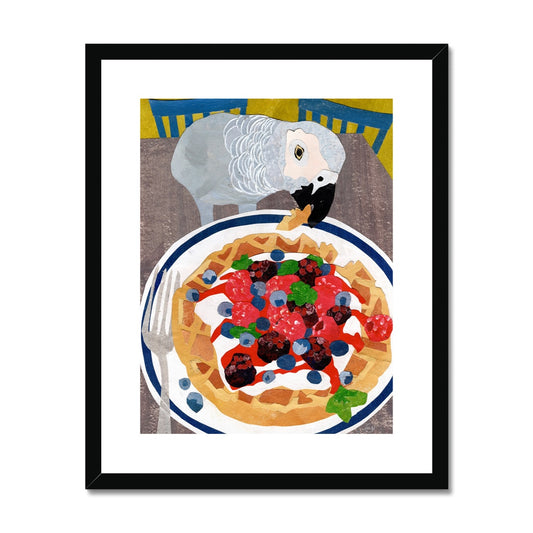 Cloudy with a Chance of Waffles Framed & Matted Print