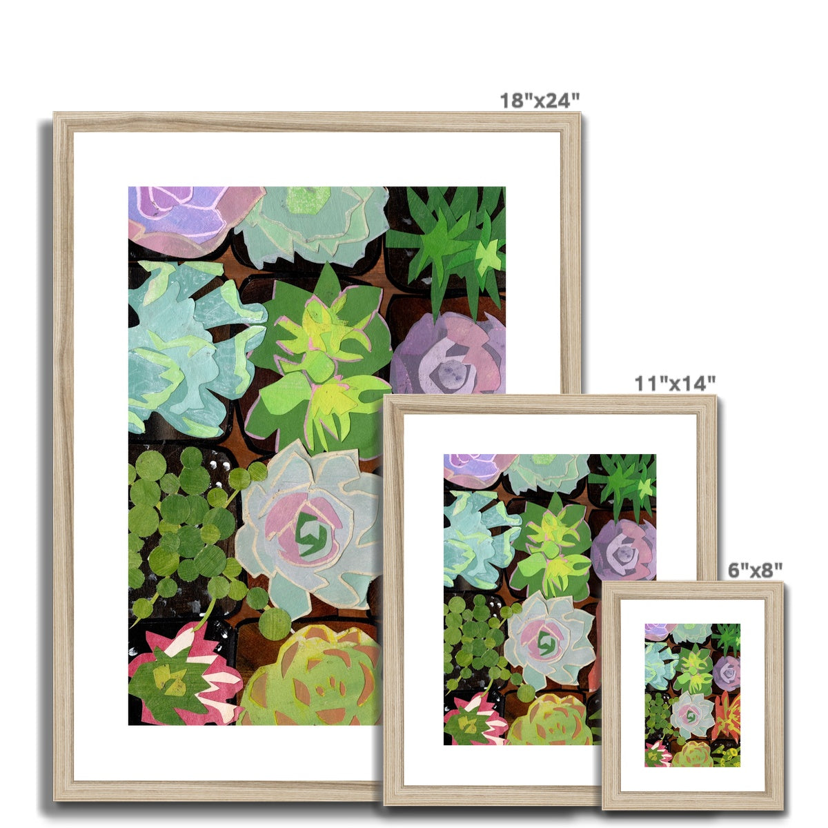 Succulent Garden Framed & Matted Print