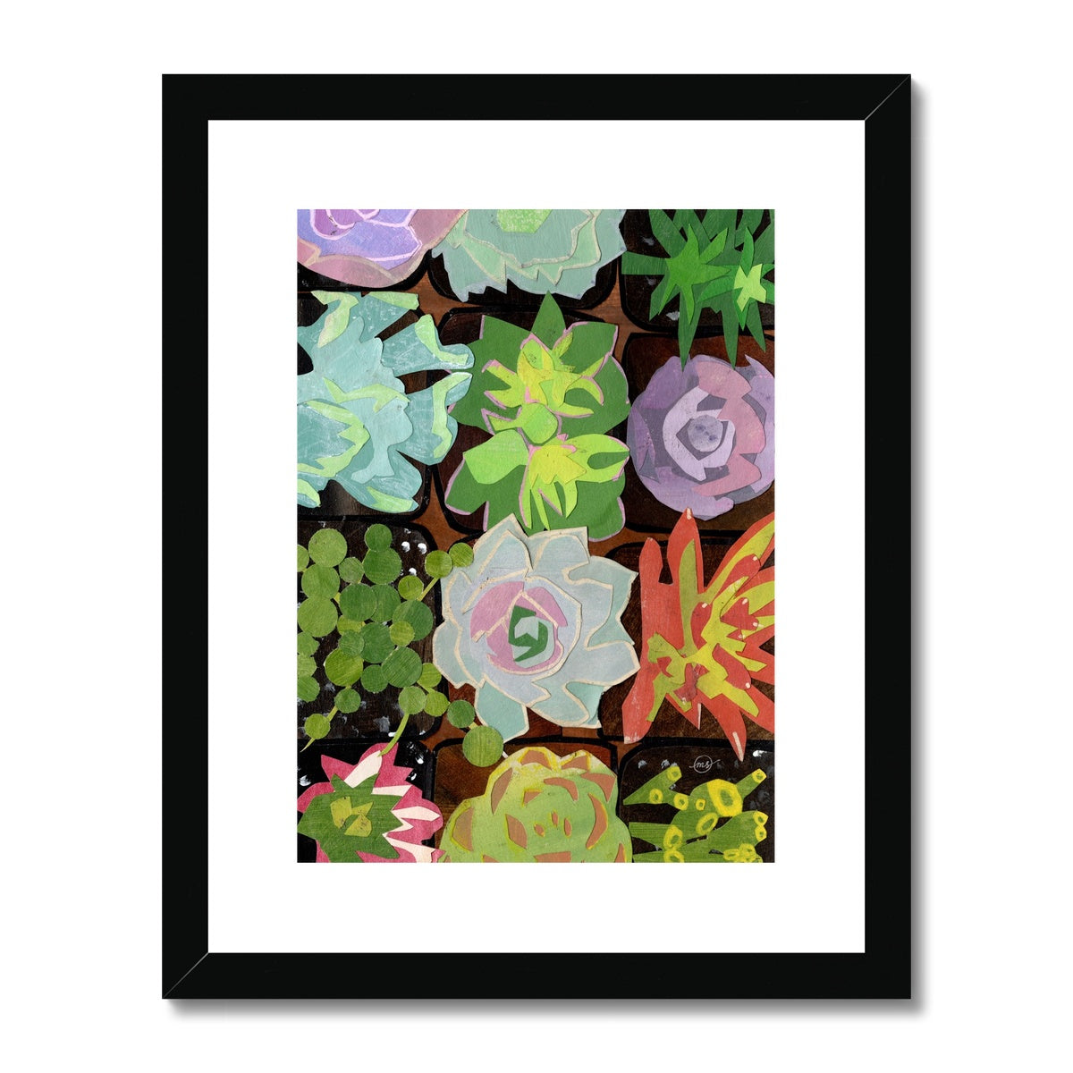 Succulent Garden Framed & Matted Print