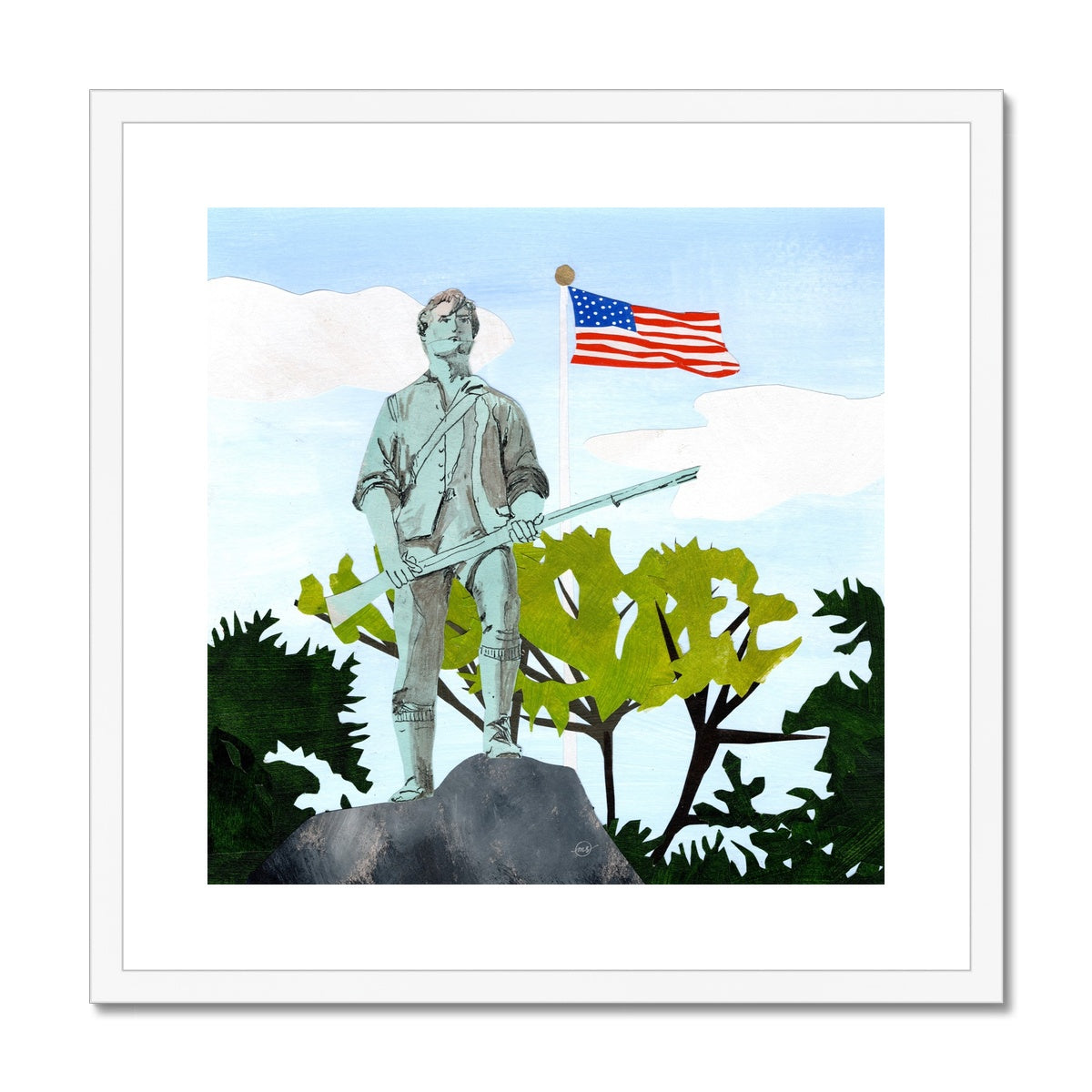 Lexington Minuteman Framed & Matted Print